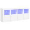 vidaXL Sideboard mit LED-Leuchten Wei&szlig; 163x37x67 cm