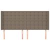 vidaXL Kopfteil mit Ohren Taupe 183x16x118/128 cm Stoff