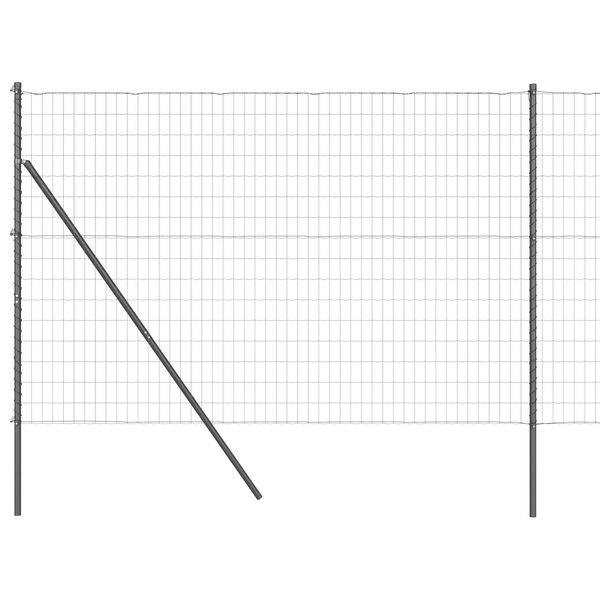 vidaXL Zaun mit Pfosten Grau 1,6 x 10 m Stahl und PVC