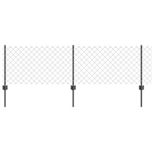 vidaXL Zaun mit Pfosten Grau