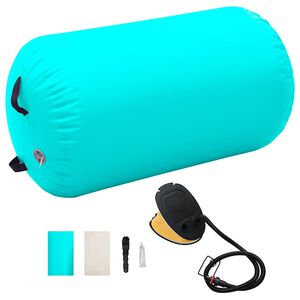 vidaXL Aufblasbare Gymnastik-Rolle mit Pumpe 100x60 cm PVC Gr&uuml;n