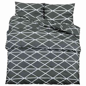 vidaXL Bettw&auml;sche-Set Schwarz und Wei&szlig; 200x200 cm Baumwolle