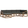 vidaXL Outdoor-Sofagarnitur mit Kissen 6 pcs Natur und Anthrazit