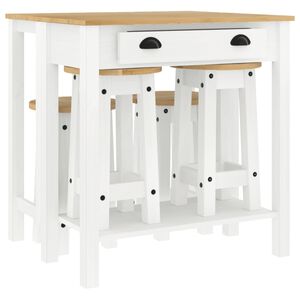 vidaXL 5-tlg. Bar-Set Wei&szlig; Massivholz Kiefer