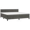vidaXL Boxspringbett mit Matratze & LED Dunkelgrau 200x200 cm Samt