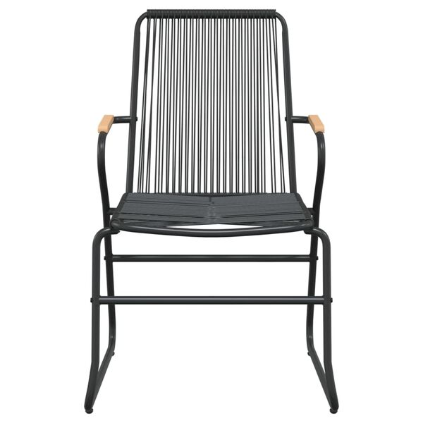vidaXL Gartenstühle 2 Stk. Schwarz 58x59x85,5 cm PVC Rattan