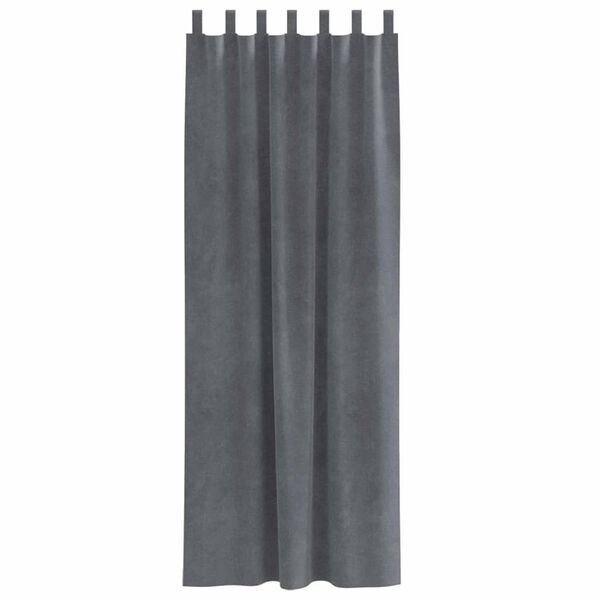 vidaXL Verdunkelungsvorh&auml;nge 2 pcs Hellgrau 140 x 245 cm Samt