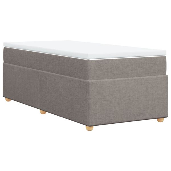 vidaXL Boxspringbett mit Matratze Taupe 80x200 cm Stoff