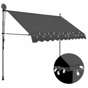 vidaXL Einziehbare Markise Handbetrieben mit LED 300 cm Anthrazit