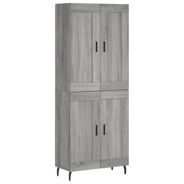 vidaXL Highboard Grau Sonoma 69,5x34x180 cm Holzwerkstoff