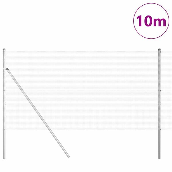 vidaXL Zaunpfosten Silber 10 x 1,4 m (12 x 12 mm Maschen) Stahl