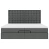 vidaXL Ottoman-Bett mit Matratzen Dunkelgrau 200x200 cm Stoff