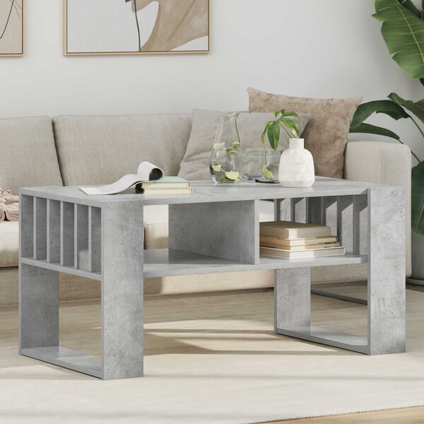 vidaXL Couchtisch Beton Grau 92 x 49,5 x 45 cm Holzwerkstoff