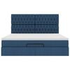vidaXL Ottoman-Bett mit Matratze Blau 180x200 cm Stoff