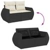 vidaXL Gartensofa-set mit Kissen 10 pcs Schwarz und Creme Poly-Rattan