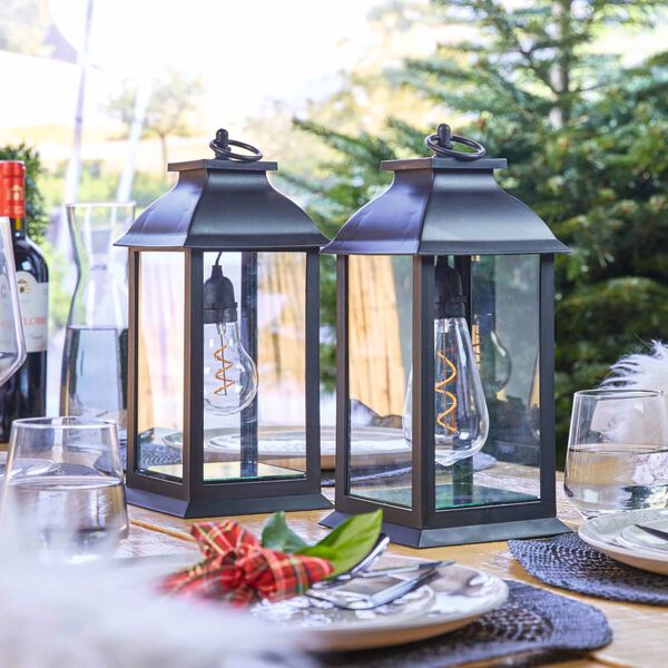 Luxform LED-Tischlaterne Batteriebetrieben Black Lantern T10