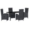 vidaXL Garten Essgruppe 5 stk. Schwarz Poly-Rattan