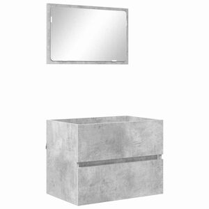 vidaXL Badezimmerm&ouml;bel-Set Beton Grau 60 x 38,3 x 45 cm Holzwerkstoff