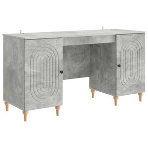 vidaXL Schreibtisch Betongrau 142,5 x 50 x 75 cm Holzwerkstoff