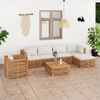 vidaXL 7-tlg. Garten-Lounge-Set mit Creme Kissen Massivholz Teak