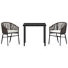 vidaXL Garten Essgruppe 3 pcs Braun Pulverbeschichteter Stahl
