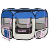 vidaXL Faltbarer Welpenlaufstall mit Tragetasche Blau 110x110x58 cm