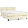 vidaXL Boxspringbett mit Matratze Creme 140x200 cm Kunstleder