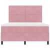 vidaXL Boxspringbett mit Matratze mit Kopfteil Rosa 140 x 200 cm Stoff