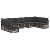 vidaXL Gartensofa-set 10 pcs Grau Poly-Rattan