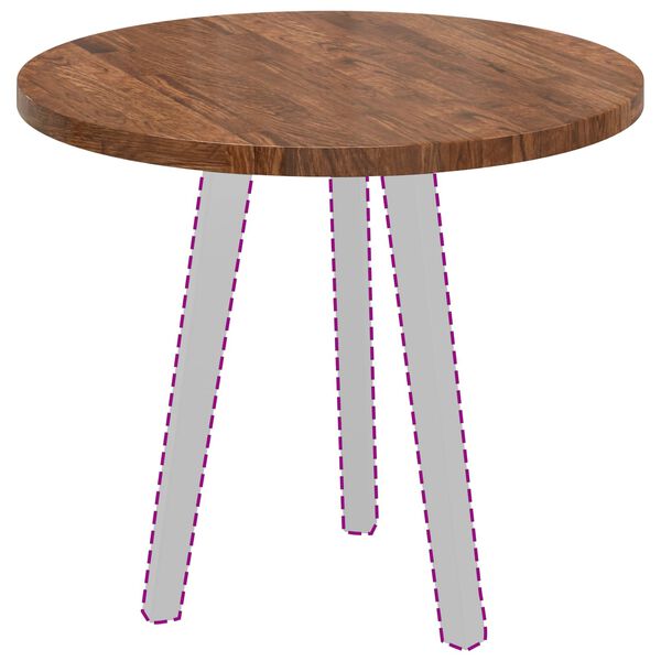 vidaXL Tischplatte Hellbraun &Oslash; 60 x 2,5 cm Massivholz Eiche