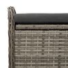 vidaXL Sitzbank mit Stauraum & Kissen Grau 80x51x52 cm Poly Rattan