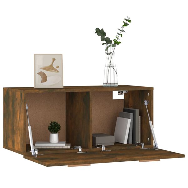 vidaXL Wandschrank Räuchereiche 80x35x36,5 cm Holzwerkstoff
