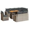vidaXL 9-tlg. Garten-Sofagarnitur mit Kissen Grau Poly Rattan