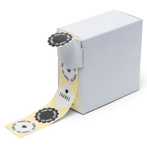 rillprint Geschenk-Aufkleber 250 Stk. x 4 Rollen Schwarz und Wei&szlig;