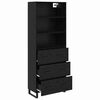 vidaXL Highboard Schwarz Eichen-Optik 69,5 x 34 x 180 cm Holzwerkstoff
