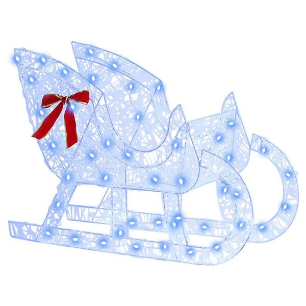 vidaXL Rentier Zieh Schlitten Blau 70 x 26 x 128,5 cm Acryl