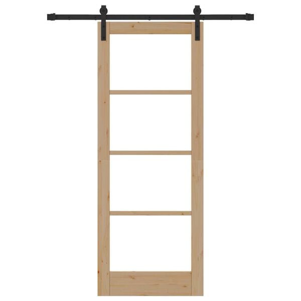 vidaXL Schiebetür ORKDAL Natur 78 x 202 cm Massivholz Kiefer und Glas