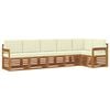 vidaXL Outdoor-Sofagarnitur 6 stk. Natur und Creme Polyester