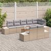 vidaXL Garten-Sofa-Set mit Kissen 9 pcs Beige Poly Rattan