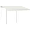 vidaXL Markise Automatisch Einziehbar mit Pfosten 3,5x2,5 m Creme