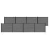 vidaXL Zaunelement 8 pcs WPC und Aluminium Grau