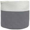 vidaXL Aufbewahrungskorb Grau und Wei&szlig; &Oslash;40x35 cm Baumwolle