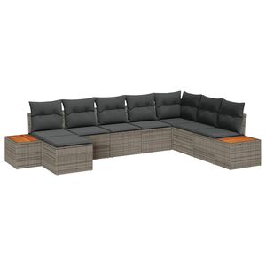 vidaXL Gartensofa-set 9 stk. 8-Sitzanzahl Grau Polyrattan