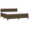 vidaXL Boxspringbett mit Matratze & LED Dunkelbraun 180x200 cm Stoff