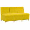 vidaXL Modulares Armfreies Sofa 3 pcs Gelb 55 x 74 x 82 cm Samt