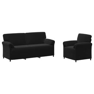 vidaXL Sofa Set 2 stk. Schwarz Samt