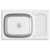 vidaXL Sp&uuml;le mit Abtropffl&auml;che Set Silbern 800x500x155 mm Edelstahl