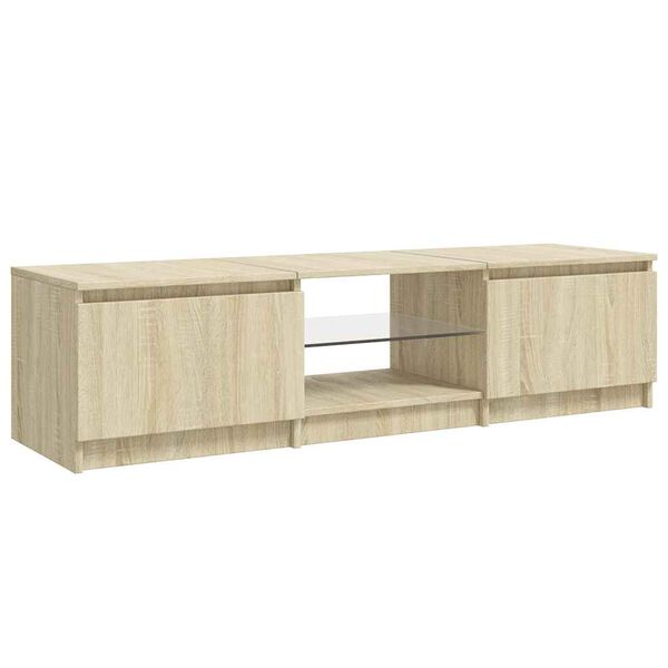 vidaXL TV-Schrank mit LED-Leuchten Sonoma-Eiche 140x40x36 cm