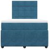 vidaXL Boxspringbett mit Matratze Blau 120x190 cm Samt