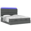 vidaXL Ottoman-Bett mit Matratzen & LEDs Dunkelgrau 180x200 cm Stoff